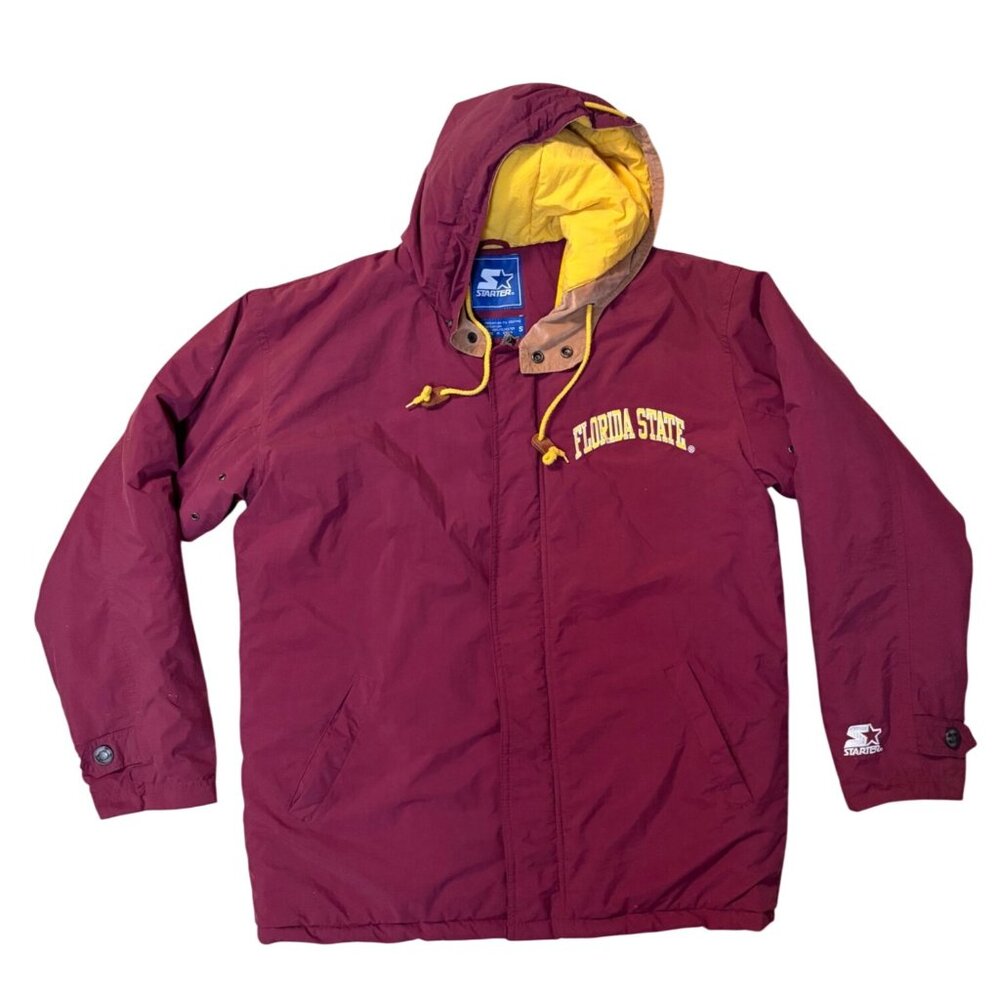 Vintage Starter Florida State Seminoles Hooded Jacket Mens Small NCAA Logo 1990s